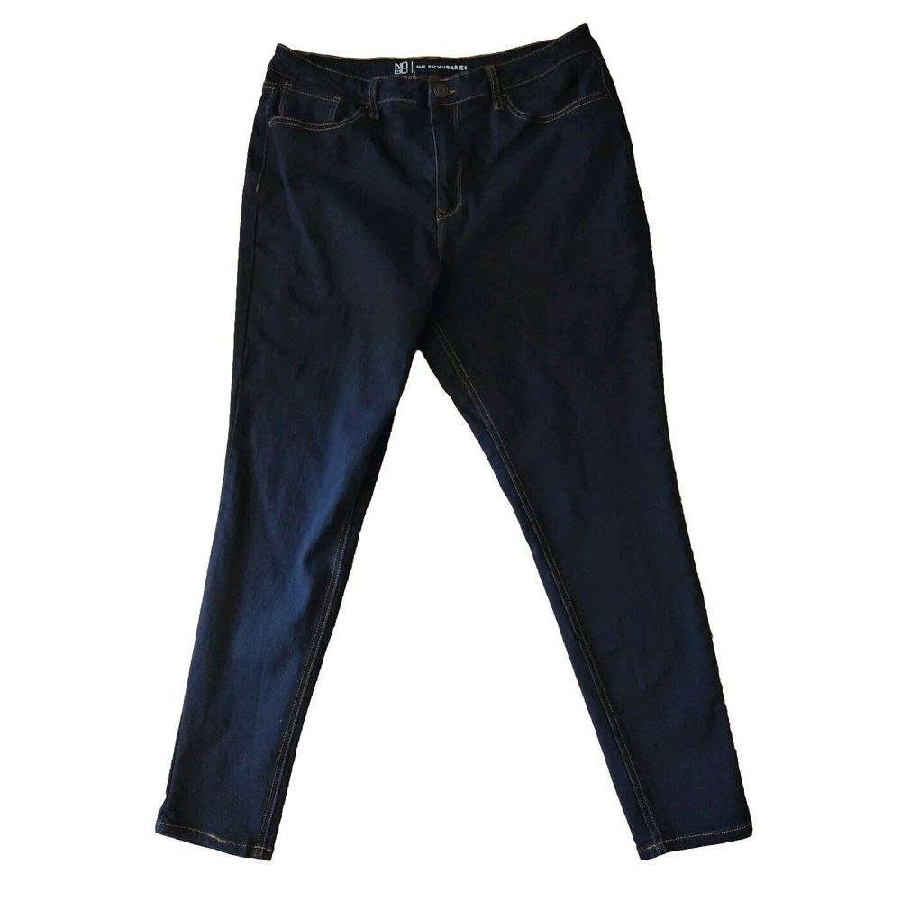 No‎ Boundaries Jeans Women's 17 Blue Denim Skinny Blend High Rise Dark Wash